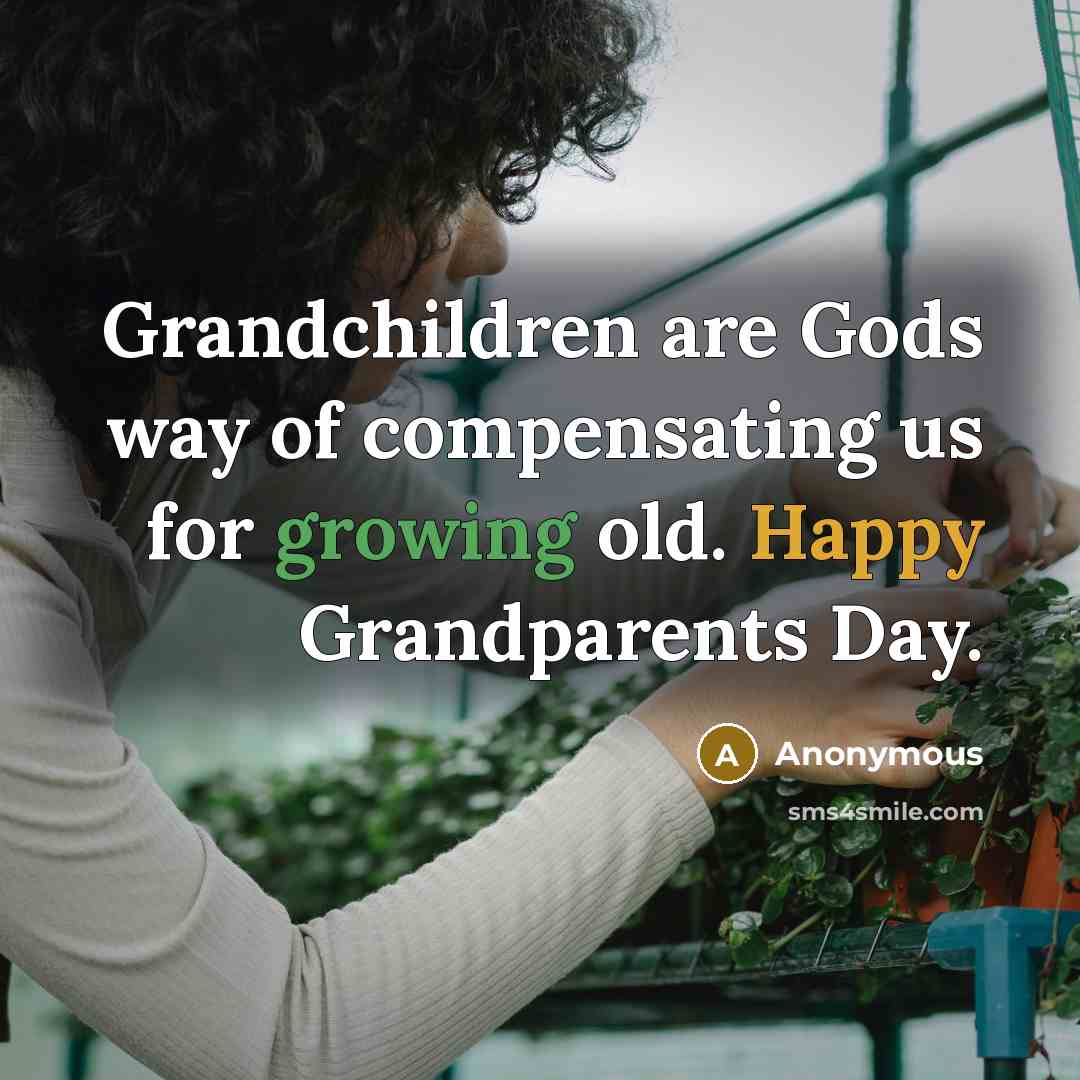 “Grandchildren are Gods way of compensating us for growing old.…” quote by Anonymous
