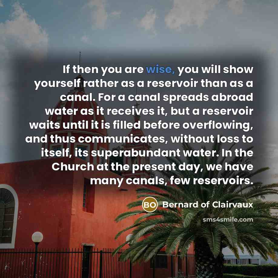 “If then you are wise, you will show yourself rather…” quote by Bernard of Clairvaux