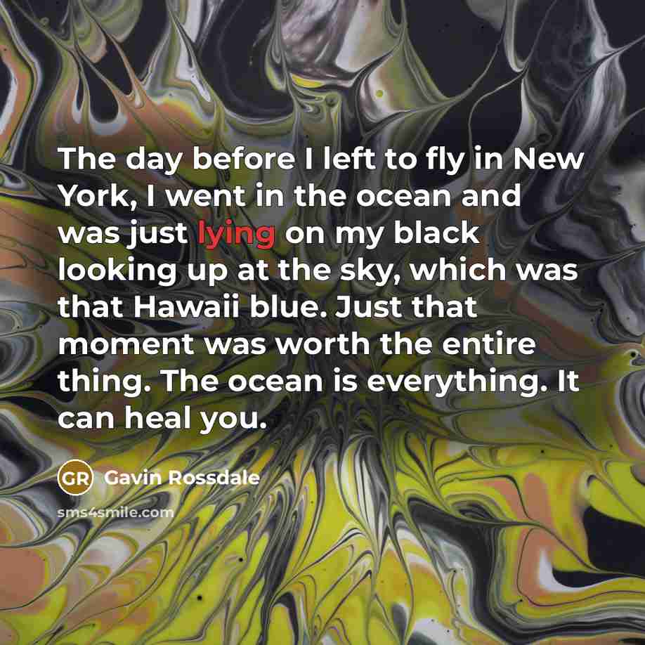 “The day before I left to fly in New York,…” quote by Gavin Rossdale