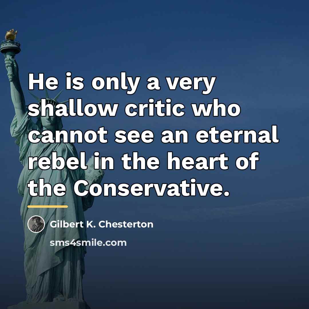 “He is only a very shallow critic who cannot see…” quote by Gilbert K. Chesterton