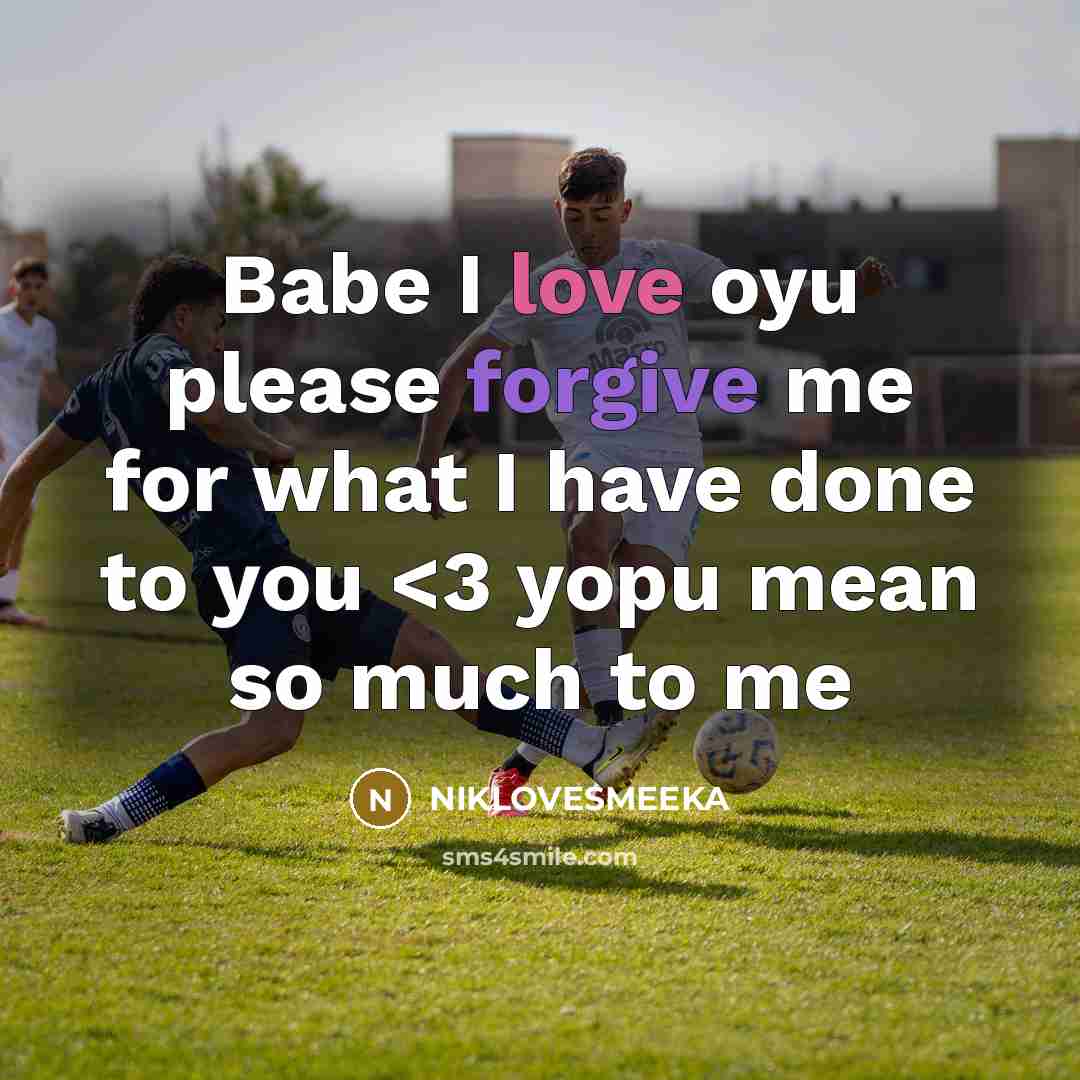 “Babe I love oyu please forgive me for what I…” quote by NIKLOVESMEEKA