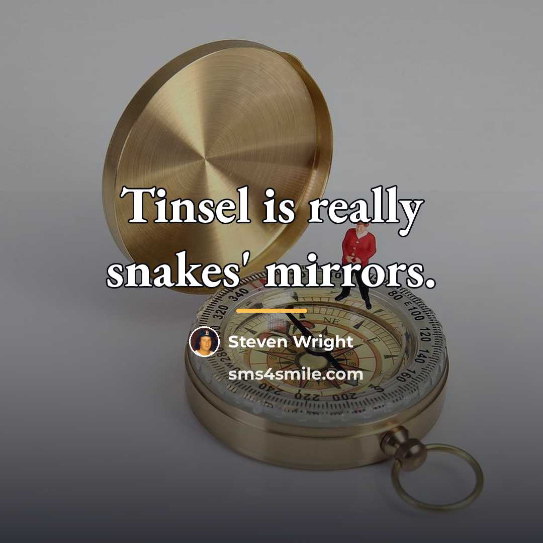 “Tinsel is really snakes' mirrors.…” quote by Steven Wright