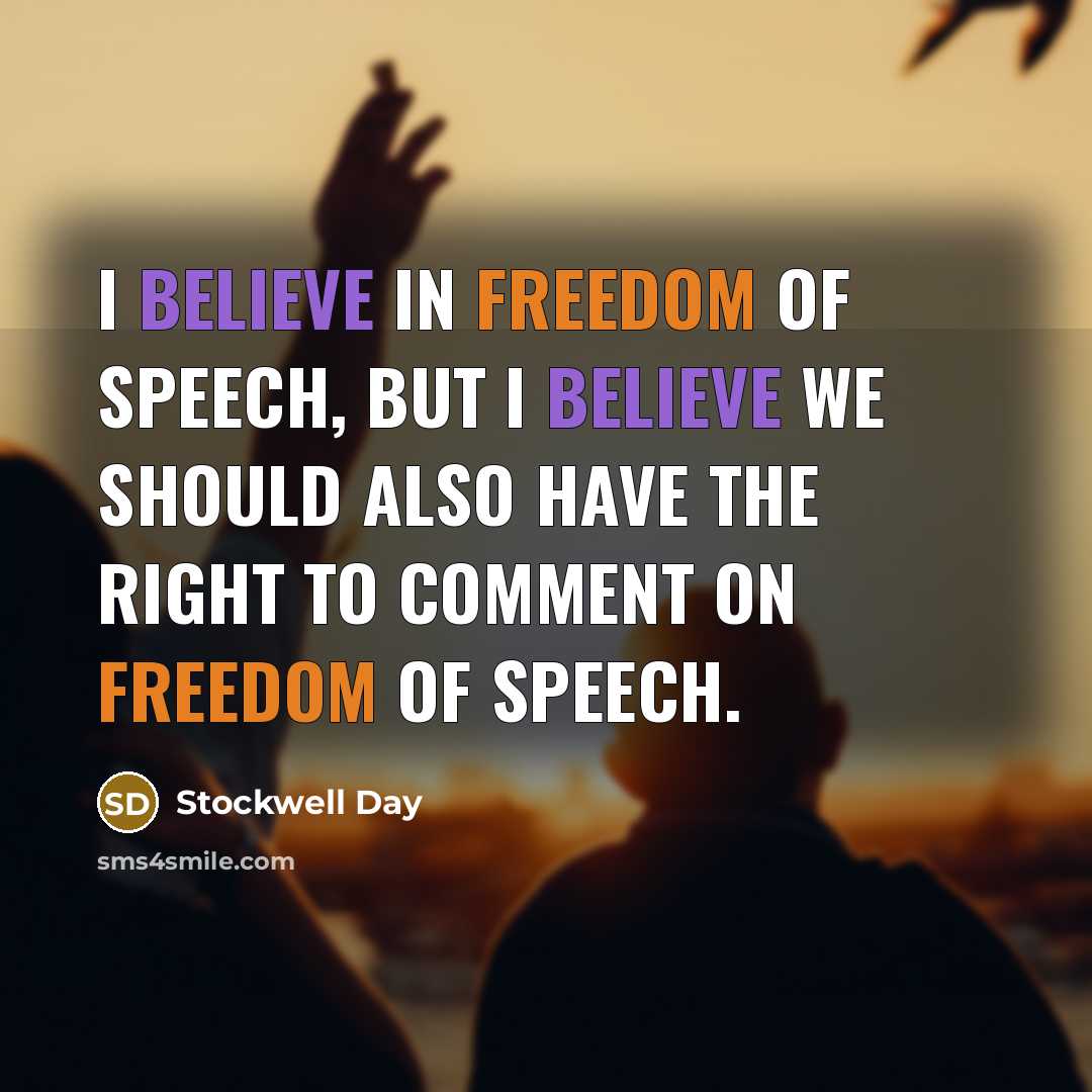 “I believe in freedom of speech, but I believe we…” quote by Stockwell Day
