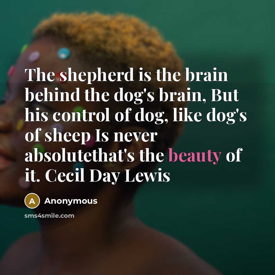 “The shepherd is the brain behind the dog's brain, But…” quote by Anonymous