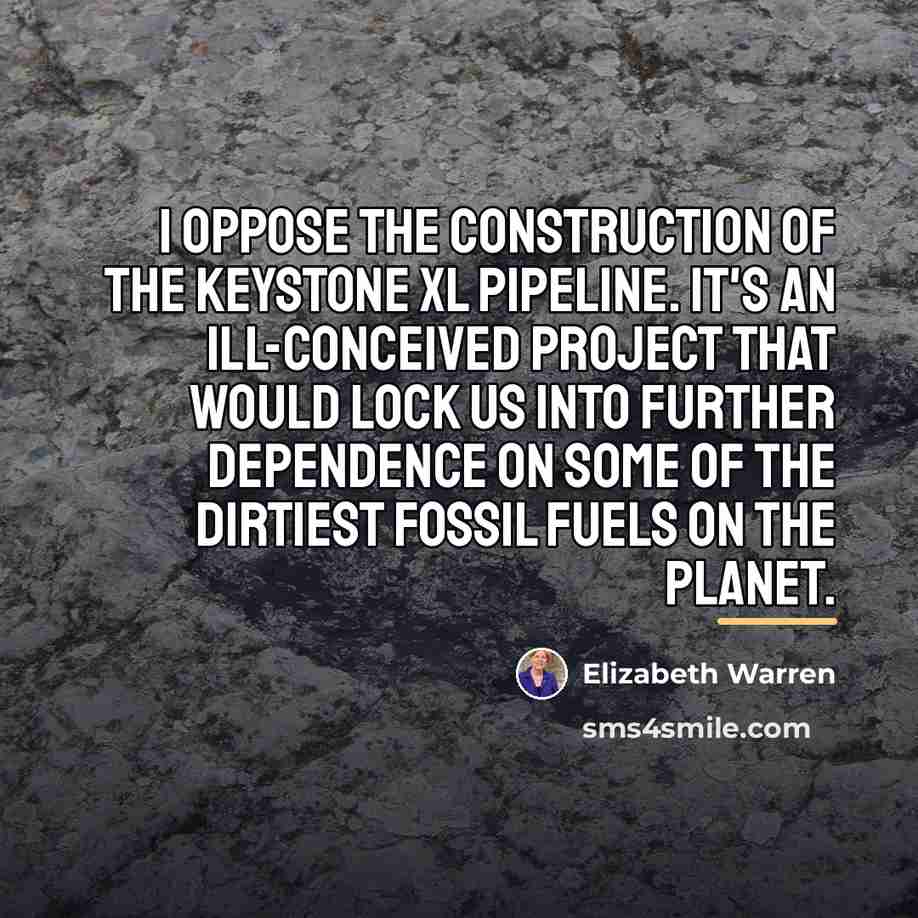 “I oppose the construction of the Keystone XL Pipeline. It's…” quote by Elizabeth Warren