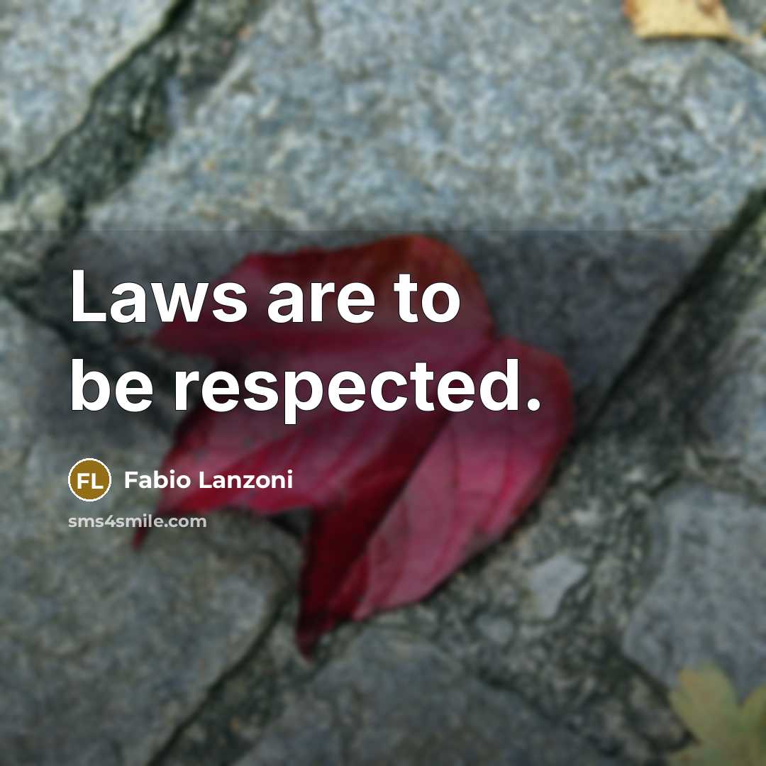 “Laws are to be respected.…” quote by Fabio Lanzoni
