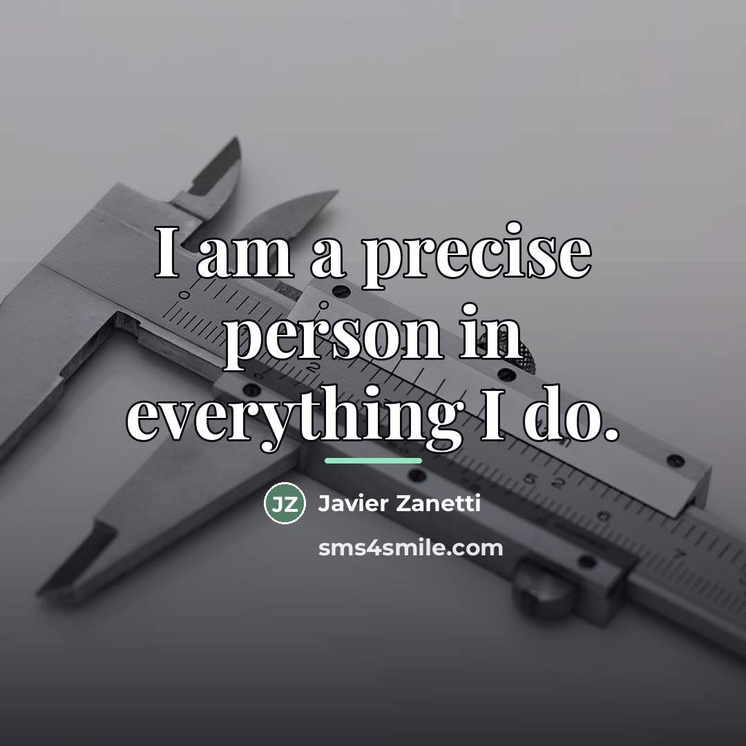 “I am a precise person in everything I do.…” quote by Javier Zanetti