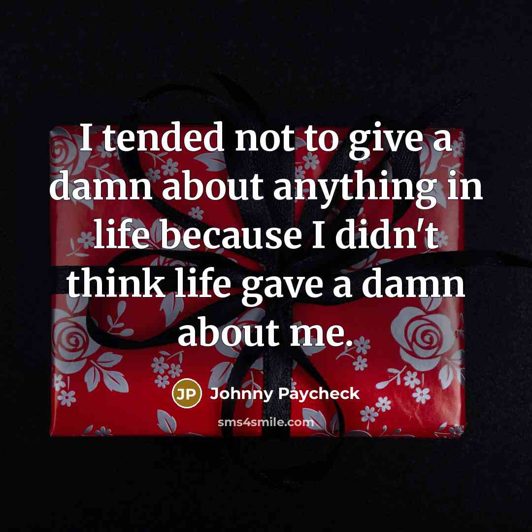 “I tended not to give a damn about anything in…” quote by Johnny Paycheck