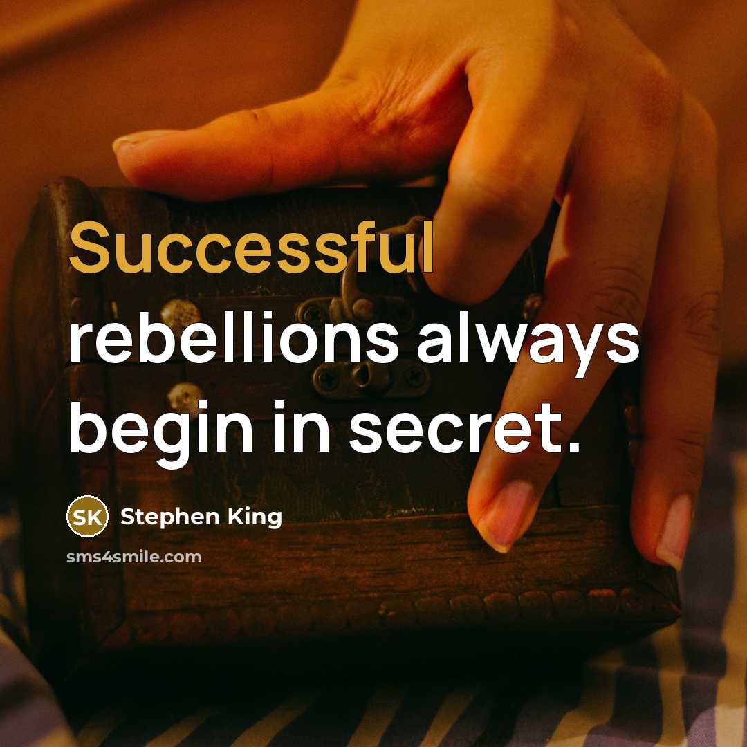 “Successful rebellions always begin in secret.…” quote by Stephen King