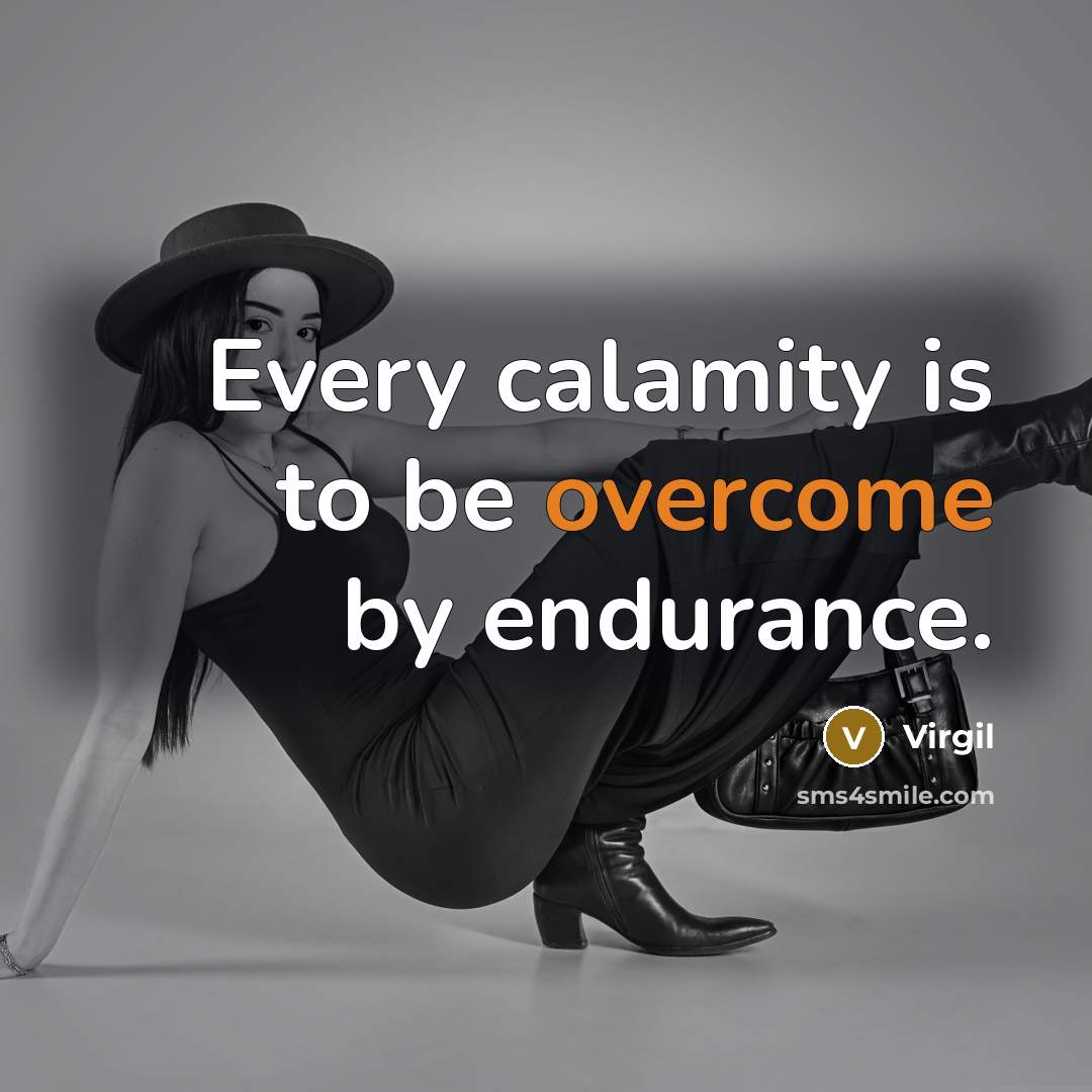 “Every calamity is to be overcome by endurance.…” quote by Virgil