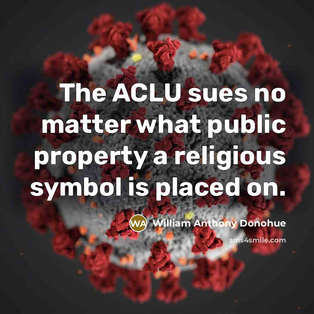 “The ACLU sues no matter what public property a religious…” quote by William Anthony Donohue