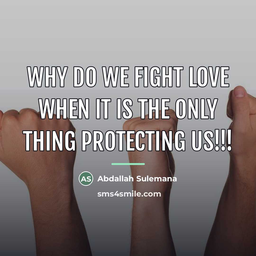 “Why do we fight love when it is the only…” quote by Abdallah Sulemana