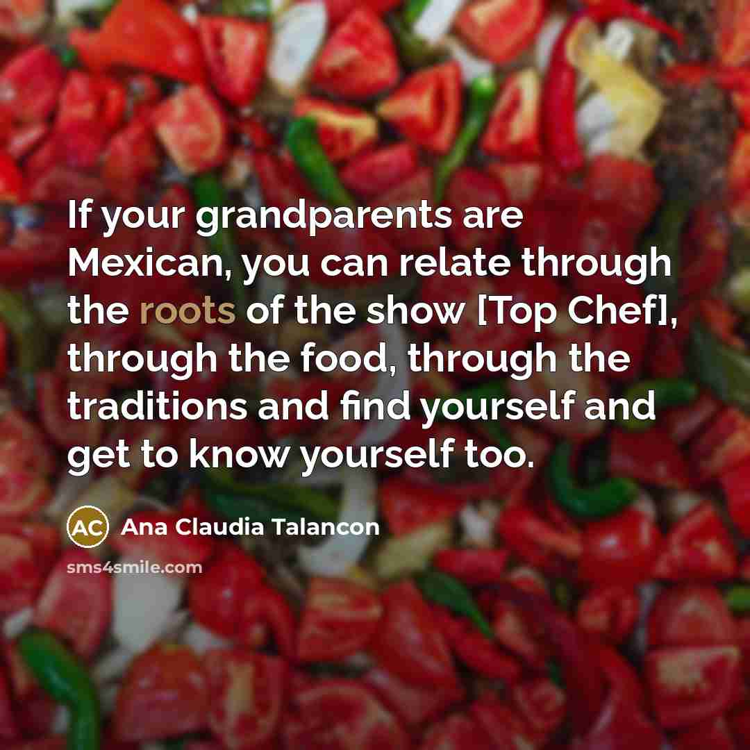 “If your grandparents are Mexican, you can relate through the…” quote by Ana Claudia Talancon