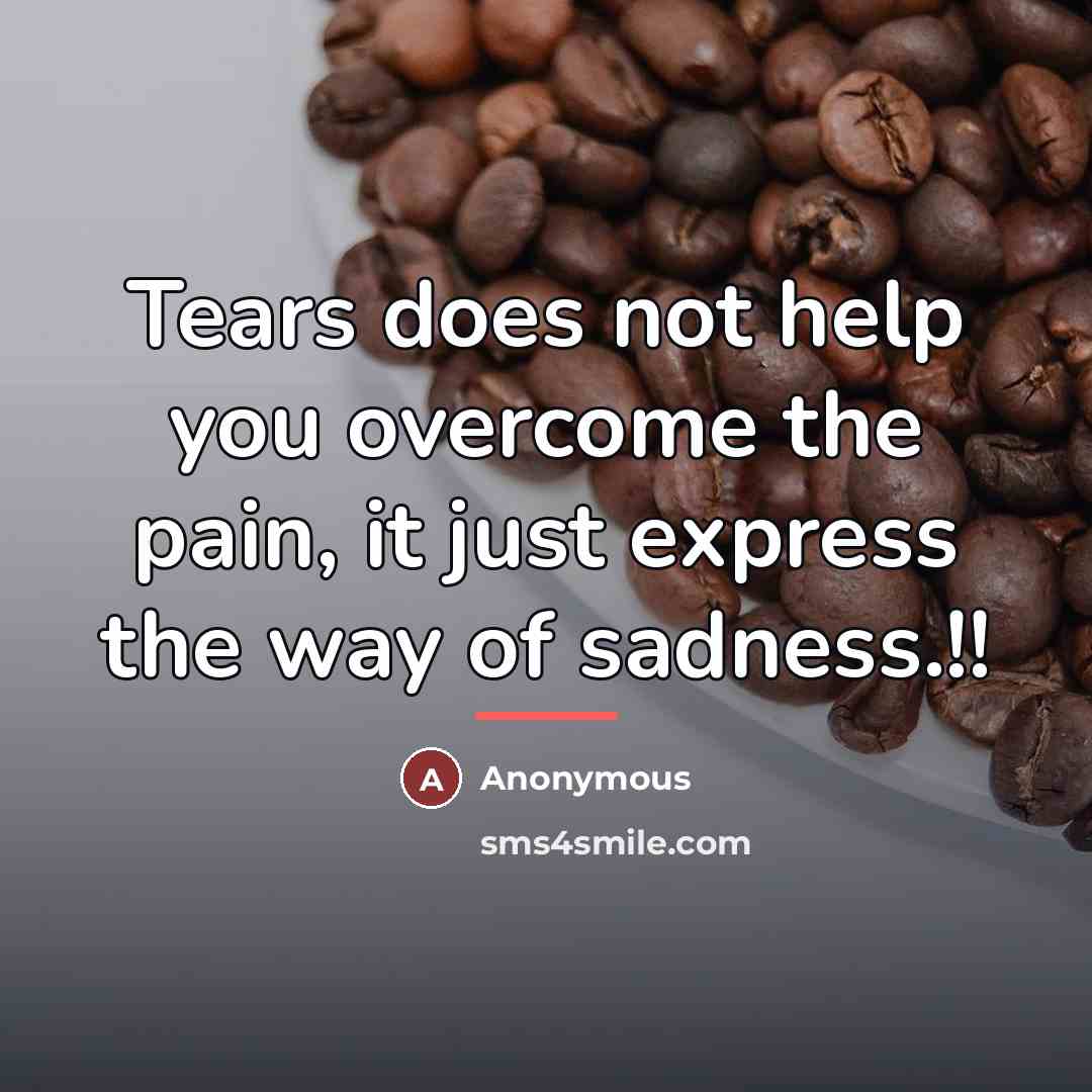 “Tears does not help you overcome the pain, it just…” quote by Anonymous