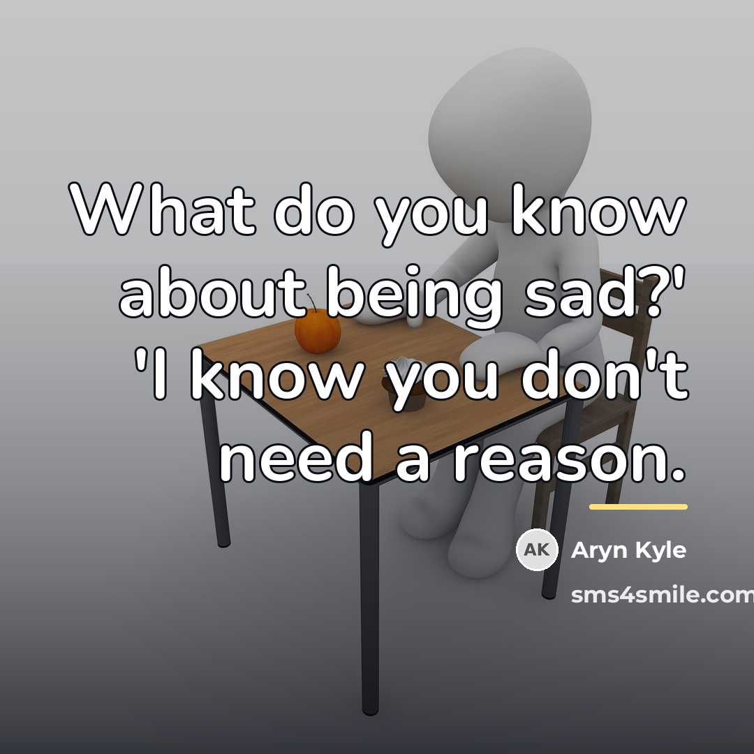 “What do you know about being sad?' 'I know you…” quote by Aryn Kyle