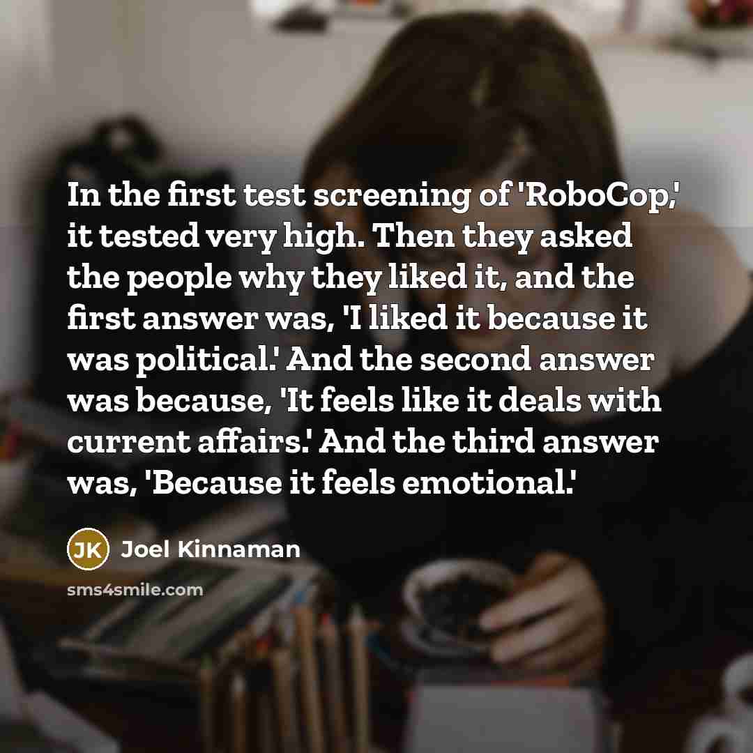 “In the first test screening of 'RoboCop,' it tested very…” quote by Joel Kinnaman