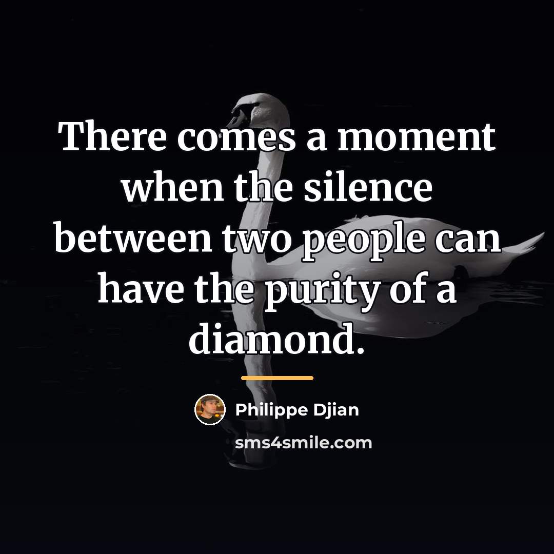 “There comes a moment when the silence between two people…” quote by Philippe Djian