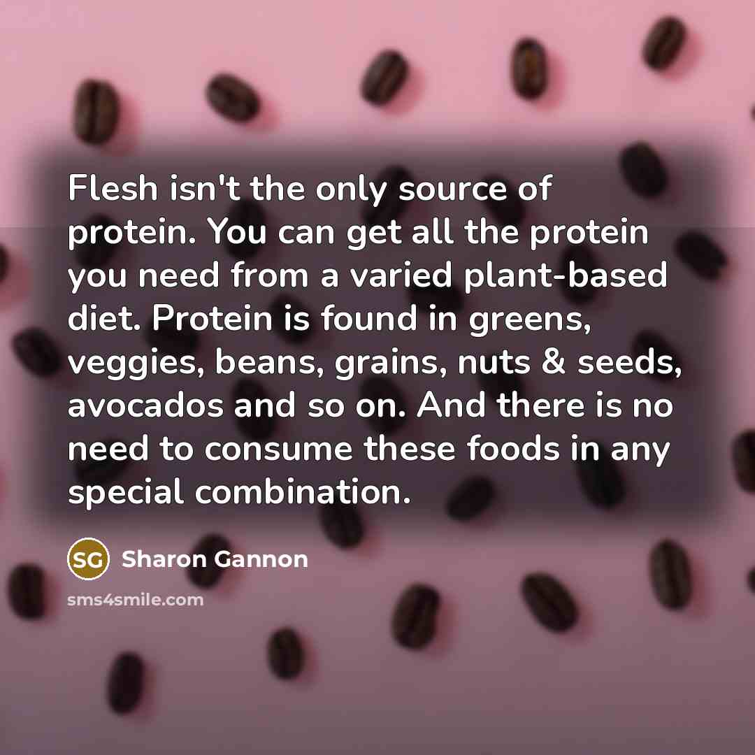 “Flesh isn't the only source of protein. You can get…” quote by Sharon Gannon