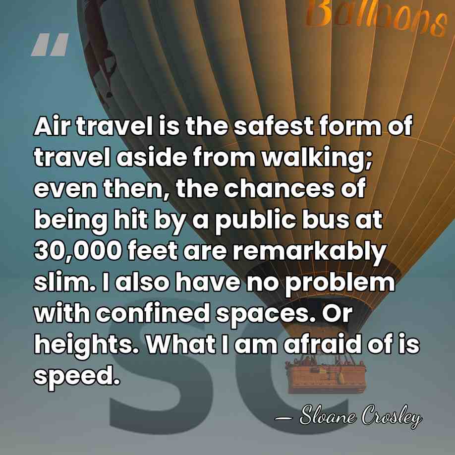 Air travel is the safest form of travel aside from walking; even&hellip; - Sloane Crosley
