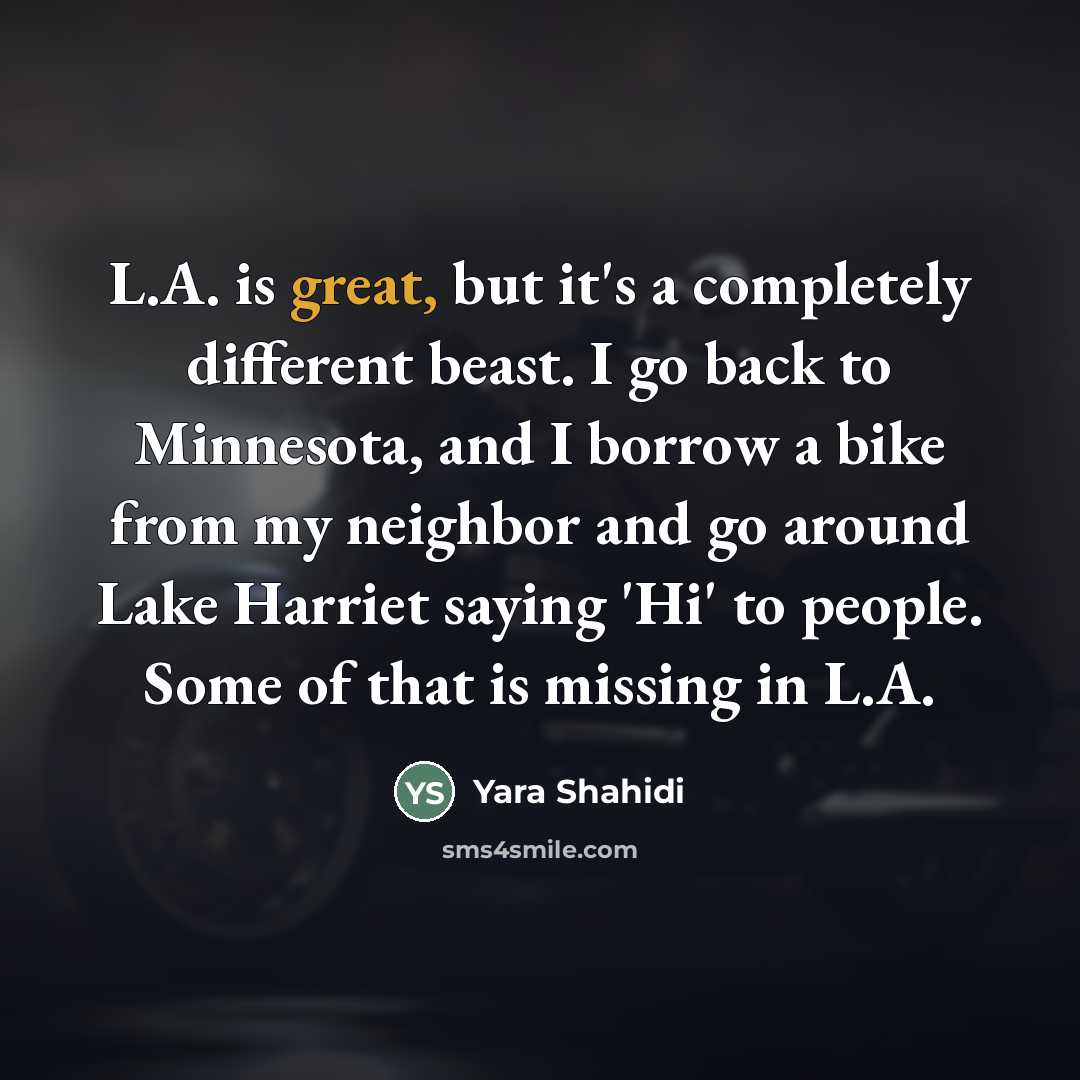 “L.A. is great, but it's a completely different beast. I…” quote by Yara Shahidi