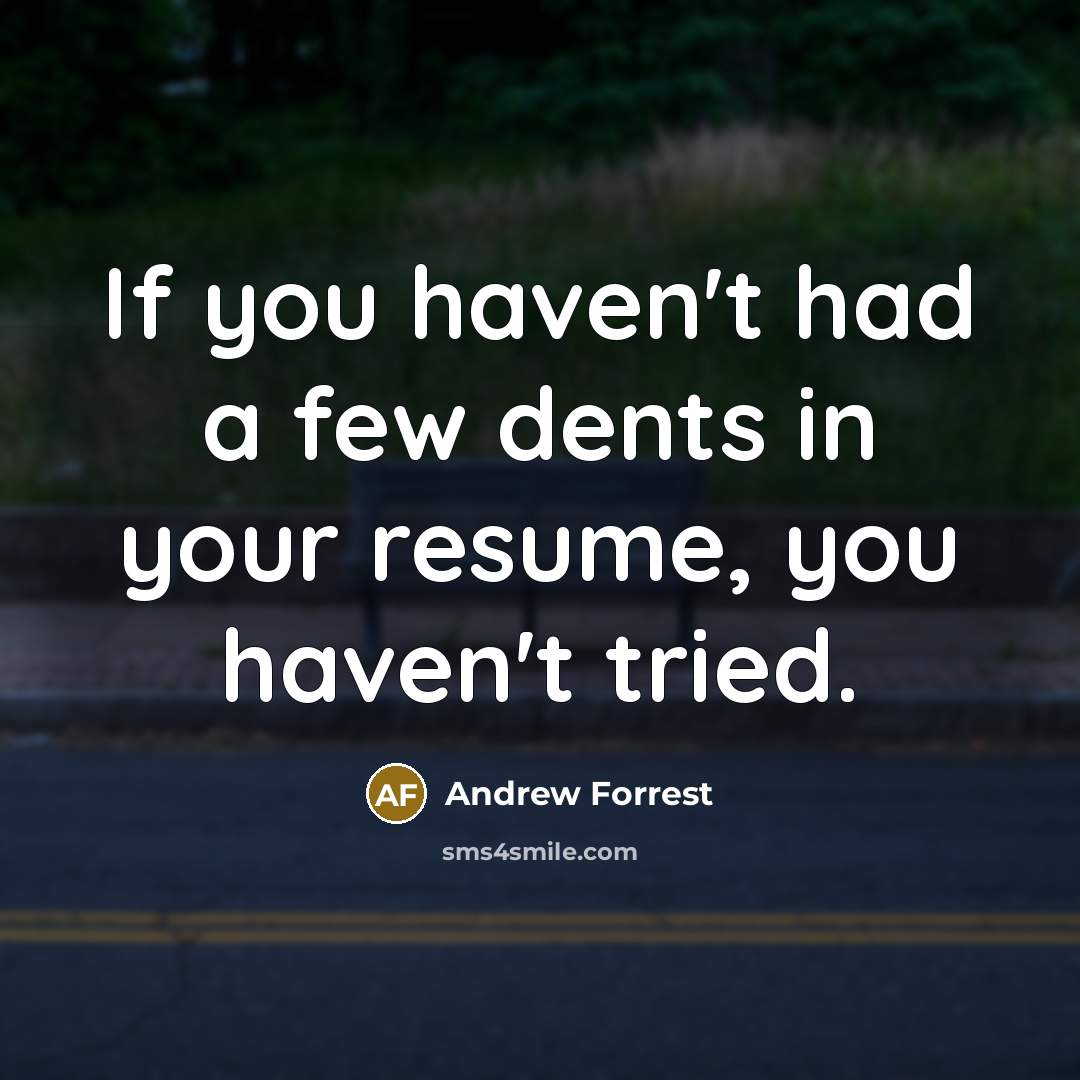 “If you haven't had a few dents in your resume,…” quote by Andrew Forrest