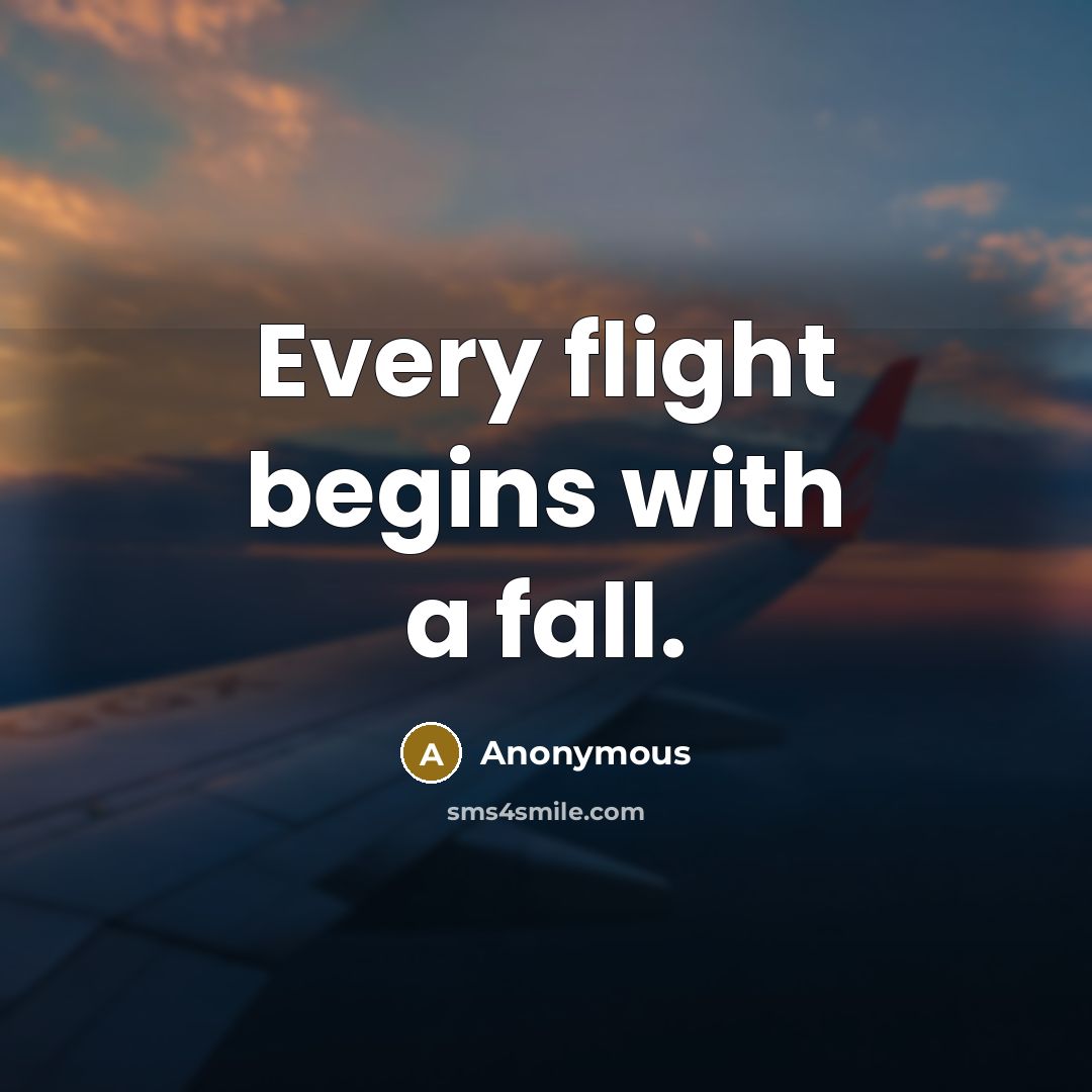 “Every flight begins with a fall.” quote by Anonymous