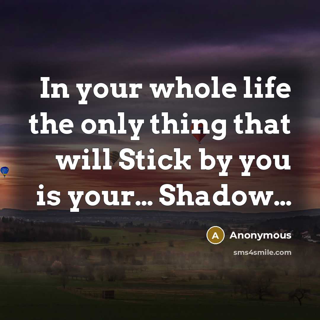 “In your whole life the only thing that will Stick…” quote by Anonymous