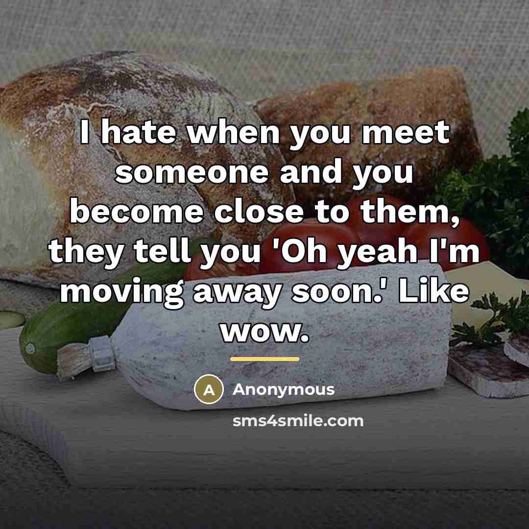 “I hate when you meet someone and you become close…” quote by Anonymous