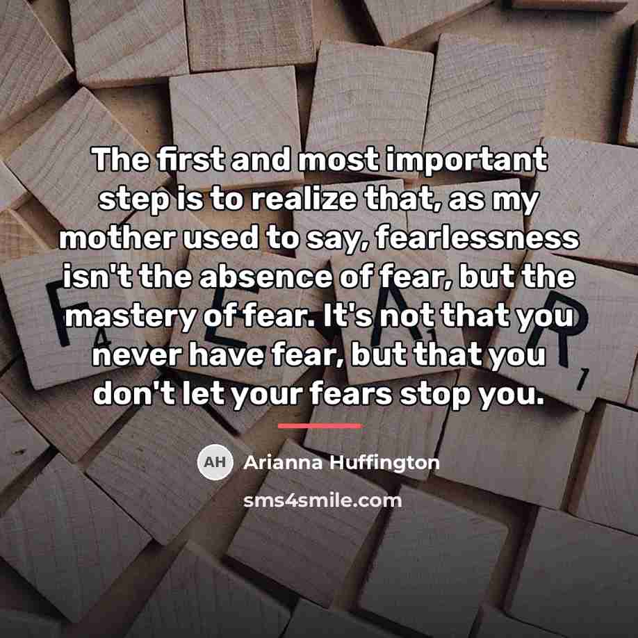 “The first and most important step is to realize that,…” quote by Arianna Huffington