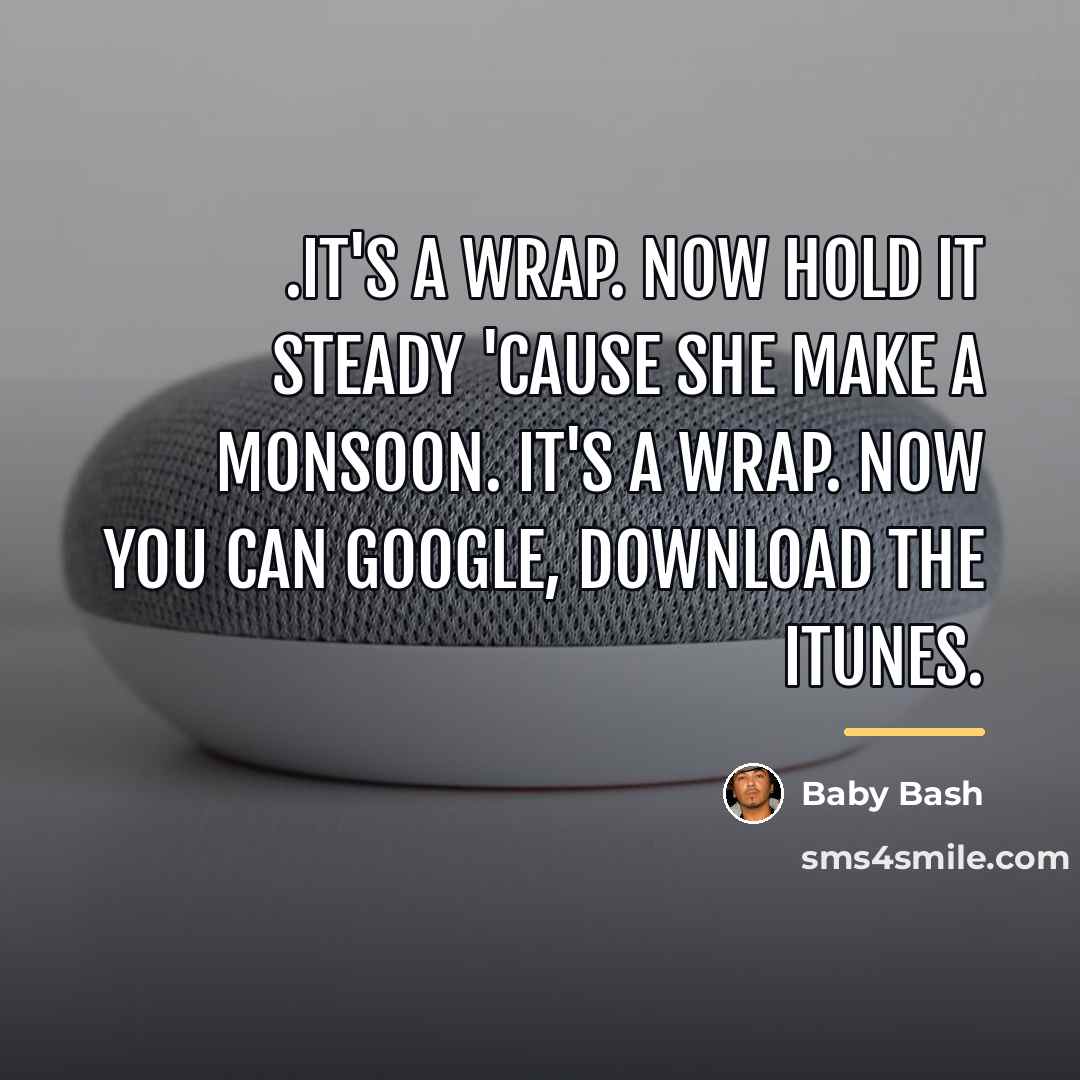 “.It's a wrap. Now hold it steady 'cause she make…” quote by Baby Bash