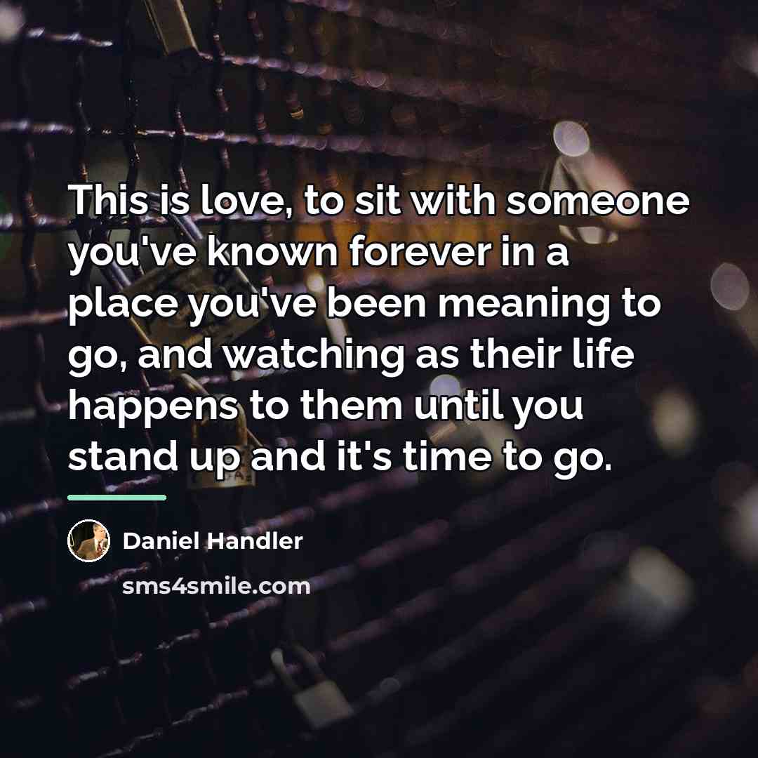 “This is love, to sit with someone you've known forever…” quote by Daniel Handler