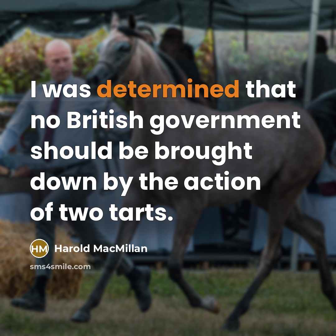 “I was determined that no British government should be brought…” quote by Harold MacMillan