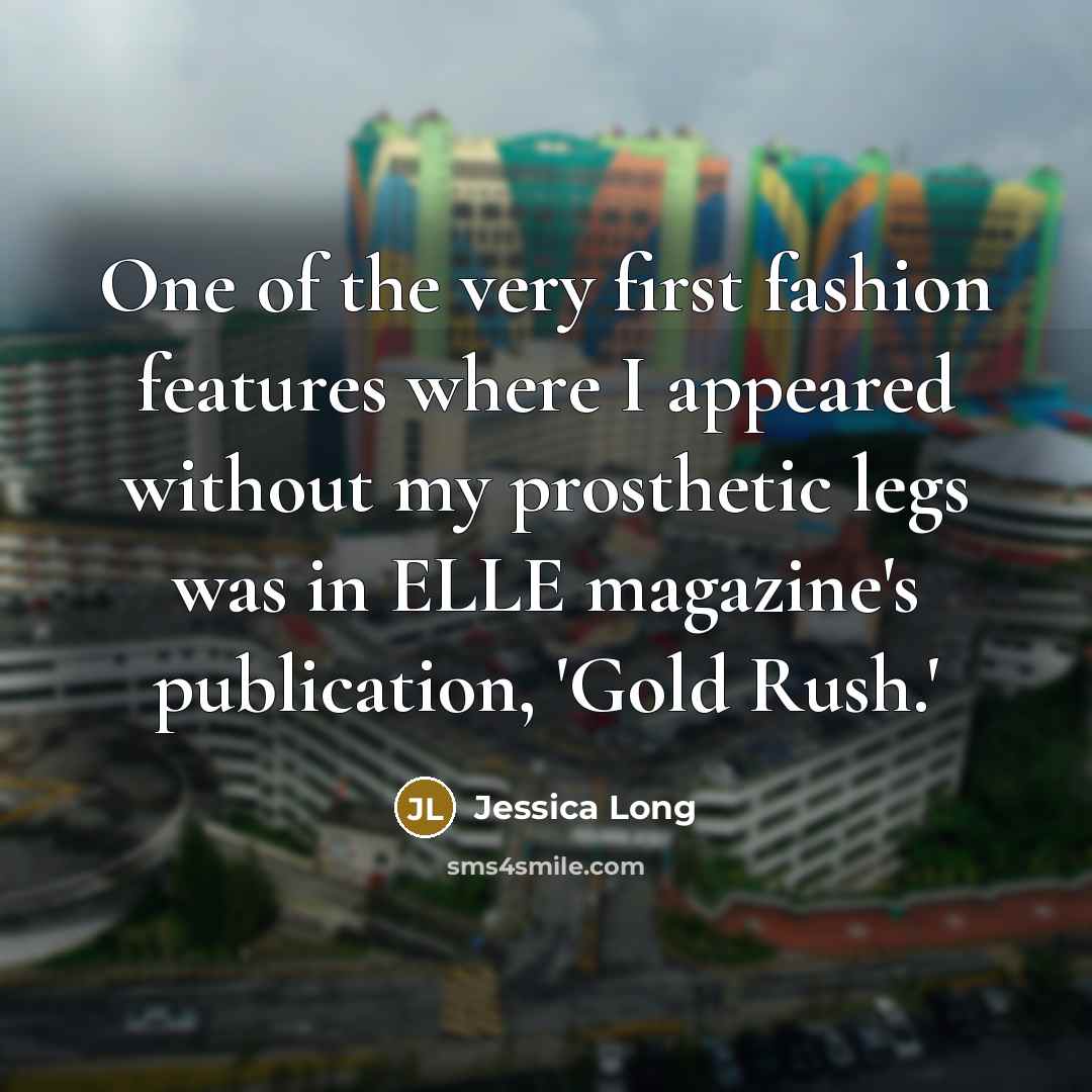 “One of the very first fashion features where I appeared…” quote by Jessica Long