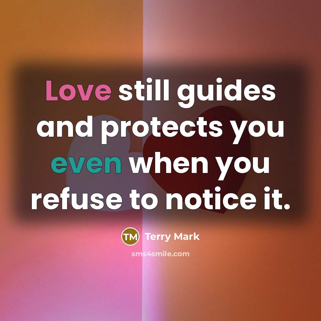 “Love still guides and protects you even when you refuse…” quote by Terry Mark