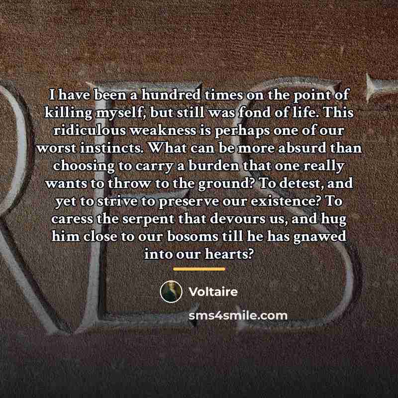 “I have been a hundred times on the point of…” quote by Voltaire