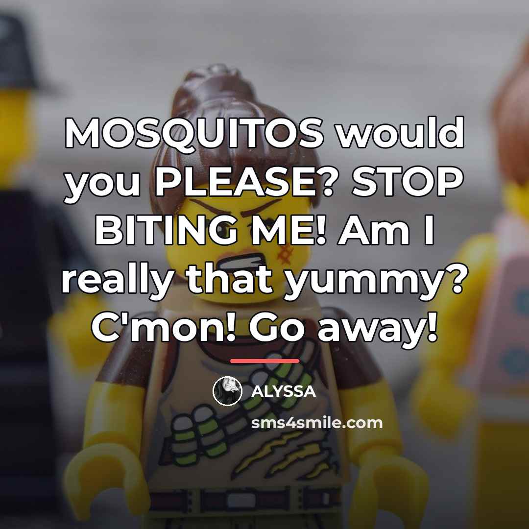 “MOSQUITOS would you PLEASE? STOP BITING ME! Am I really…” quote by ALYSSA