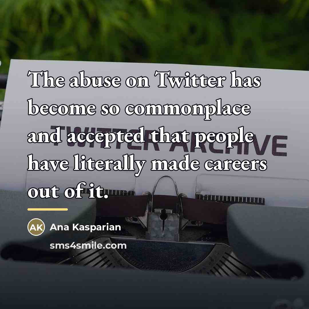 “The abuse on Twitter has become so commonplace and accepted…” quote by Ana Kasparian