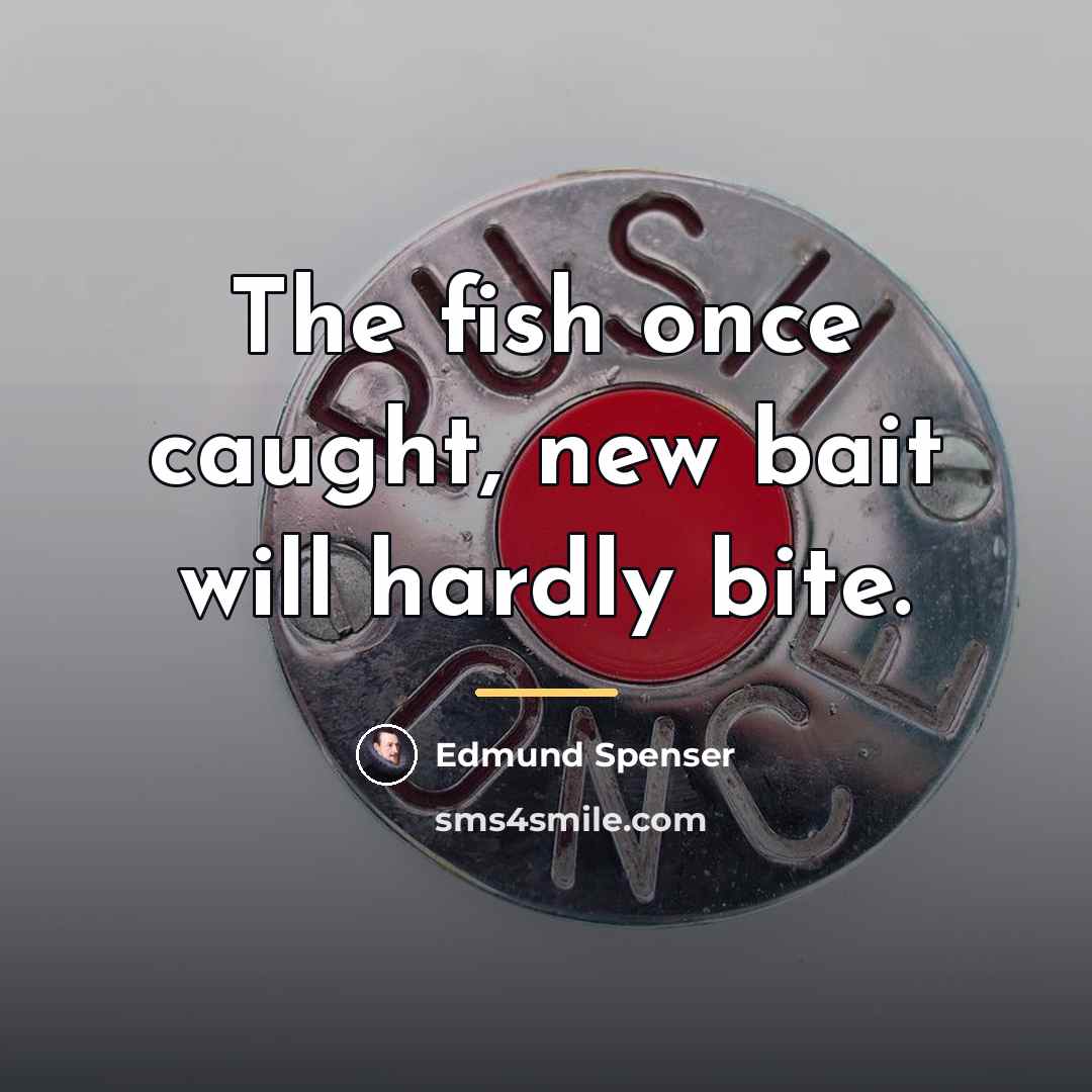 “The fish once caught, new bait will hardly bite.…” quote by Edmund Spenser