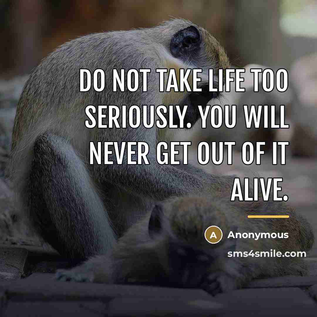 “Do not take life too seriously. You will never get…” quote by Anonymous