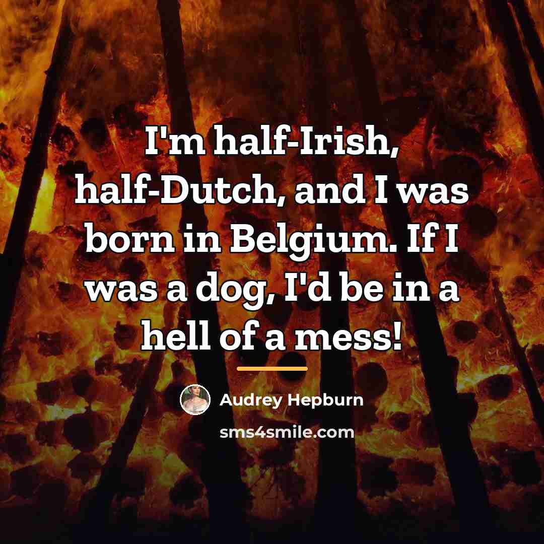 “I'm half-Irish, half-Dutch, and I was born in Belgium. If…” quote by Audrey Hepburn