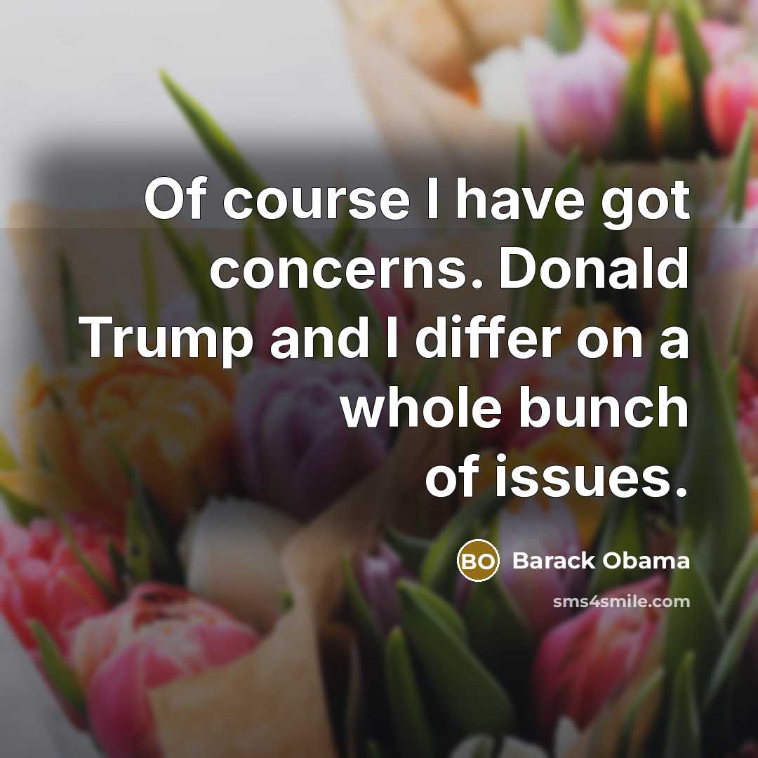 “Of course I have got concerns. Donald Trump and I…” quote by Barack Obama