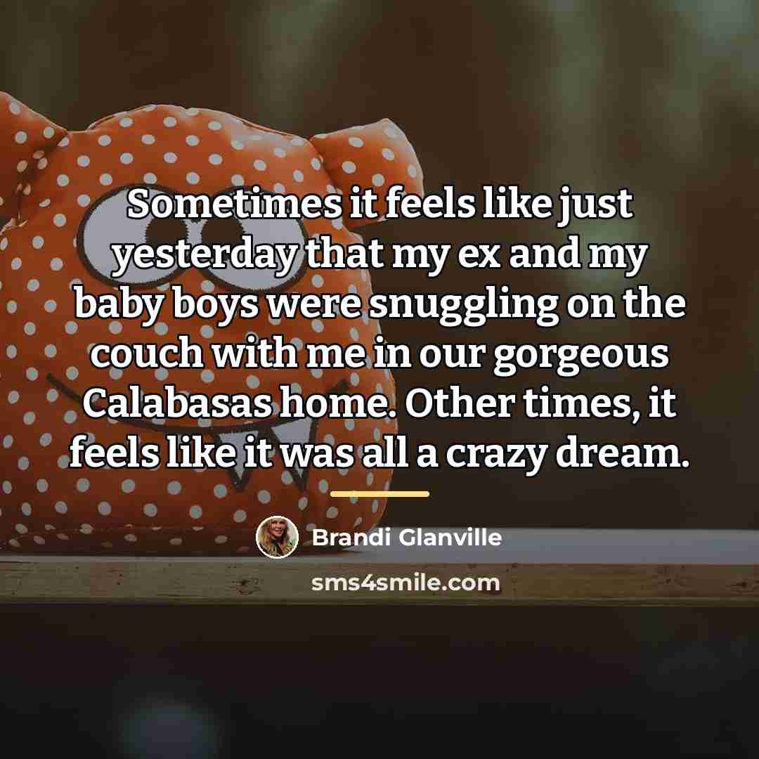 “Sometimes it feels like just yesterday that my ex and…” quote by Brandi Glanville