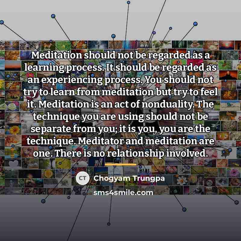 “Meditation should not be regarded as a learning process. It…” quote by Chogyam Trungpa