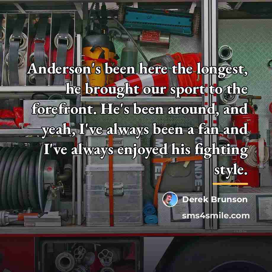 “Anderson's been here the longest, he brought our sport to…” quote by Derek Brunson
