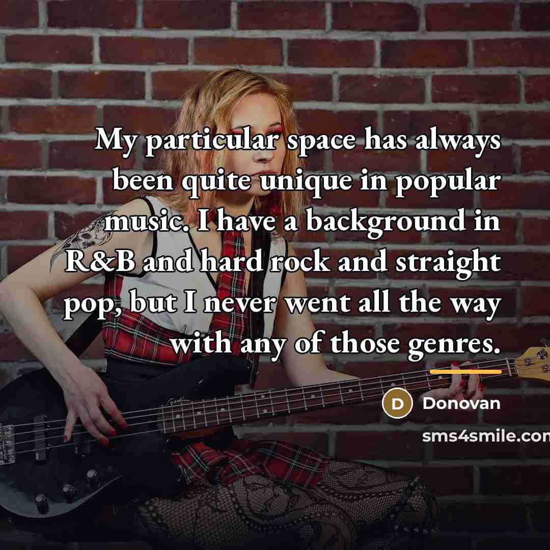 “My particular space has always been quite unique in popular…” quote by Donovan