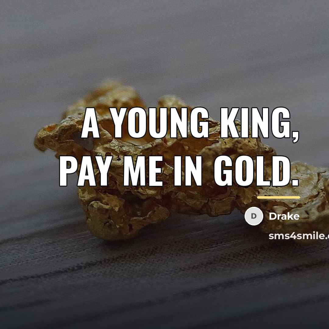 “A young King, pay me in gold.…” quote by Drake