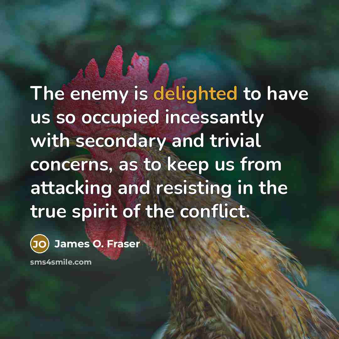 “The enemy is delighted to have us so occupied incessantly…” quote by James O. Fraser