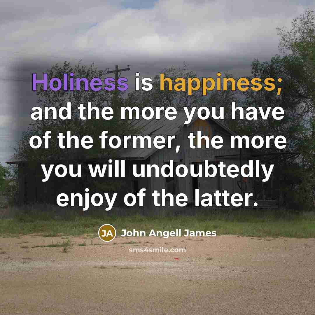 “Holiness is happiness; and the more you have of the…” quote by John Angell James
