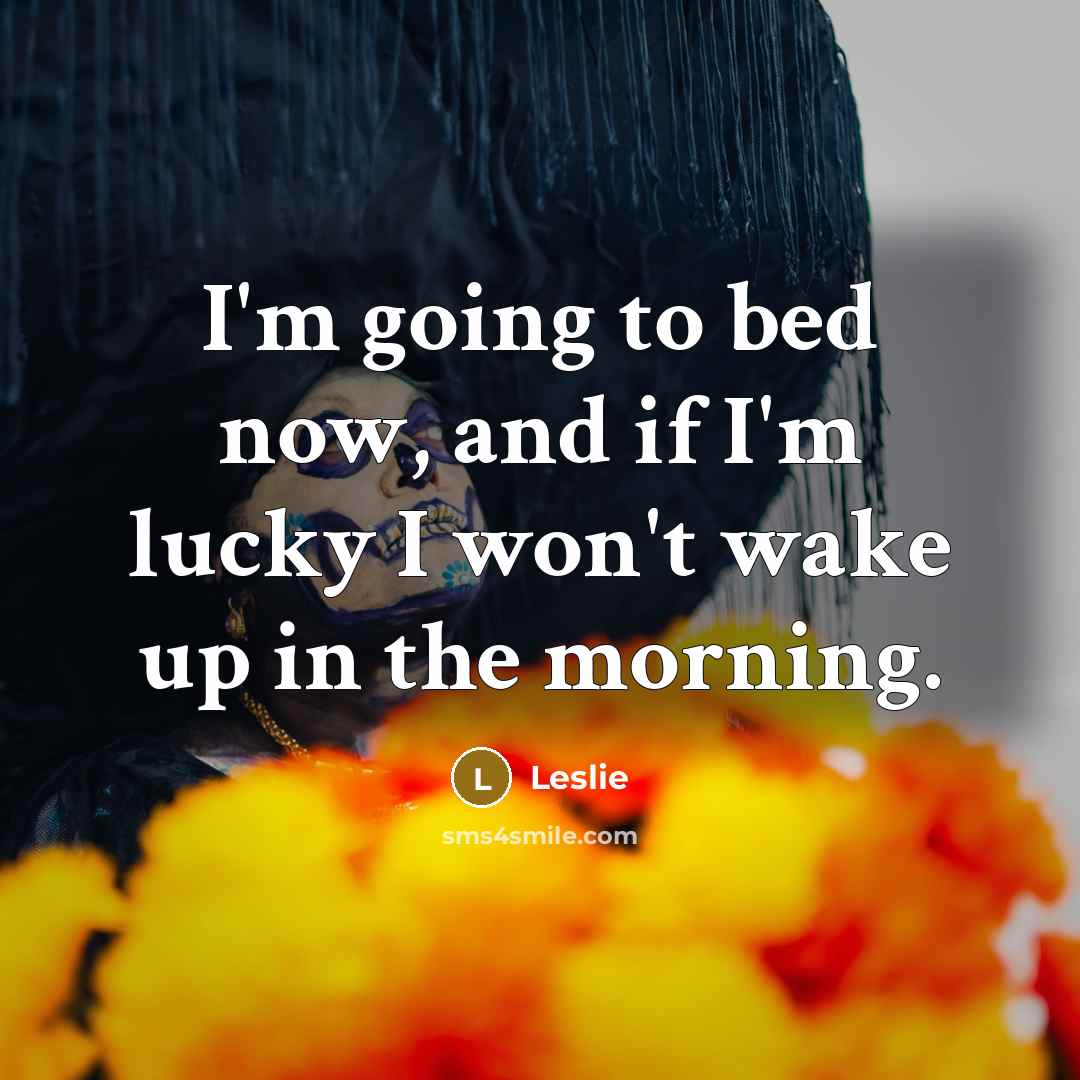 “I'm going to bed now, and if I'm lucky I…” quote by Leslie