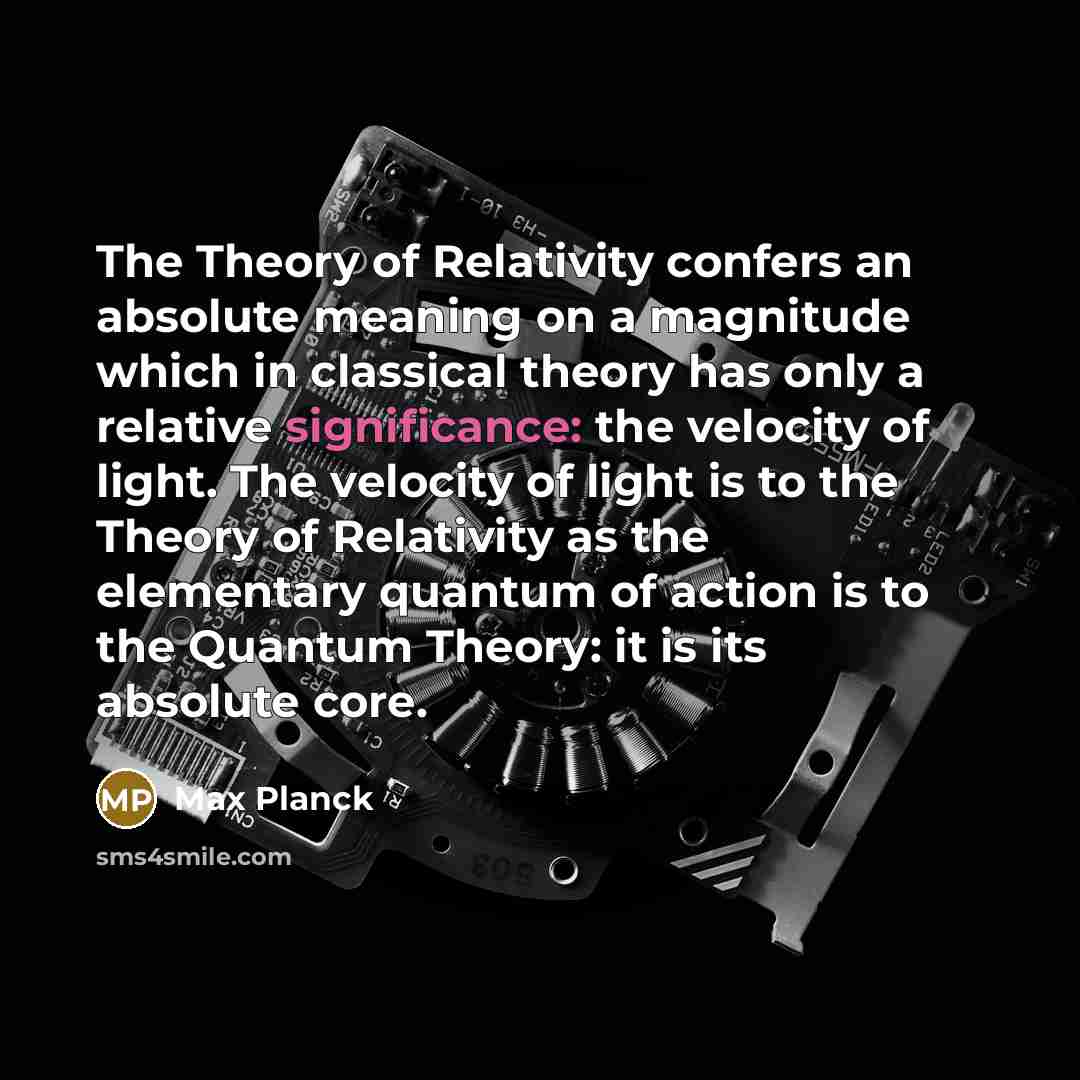 “The Theory of Relativity confers an absolute meaning on a…” quote by Max Planck